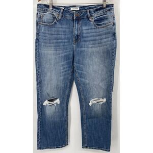 Vigoss Women's Stevie Crop Straight Jeans 32x26‎ Blue NWT